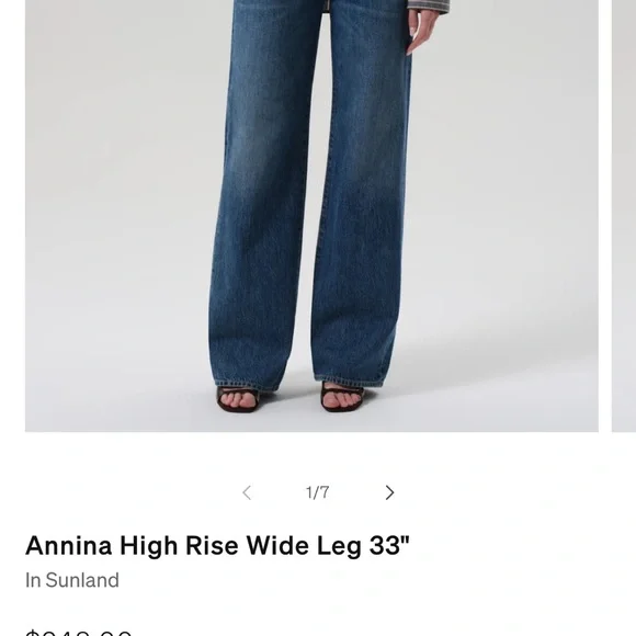 Citizens of Humanity Women’s Annina High Rise Wide Leg 33” in Sunland, Size 28 - Picture 4 of 6